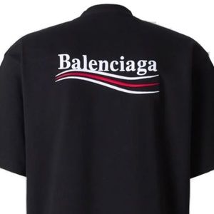 Balenciaga MEN'S POLITICAL CAMPAIGN T-SHIRT REGULAR FIT IN BLACK